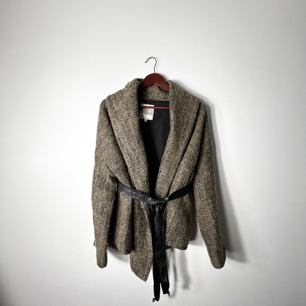 BB Dakota Brown Wool Collared Lined Coat Jacket, Size S